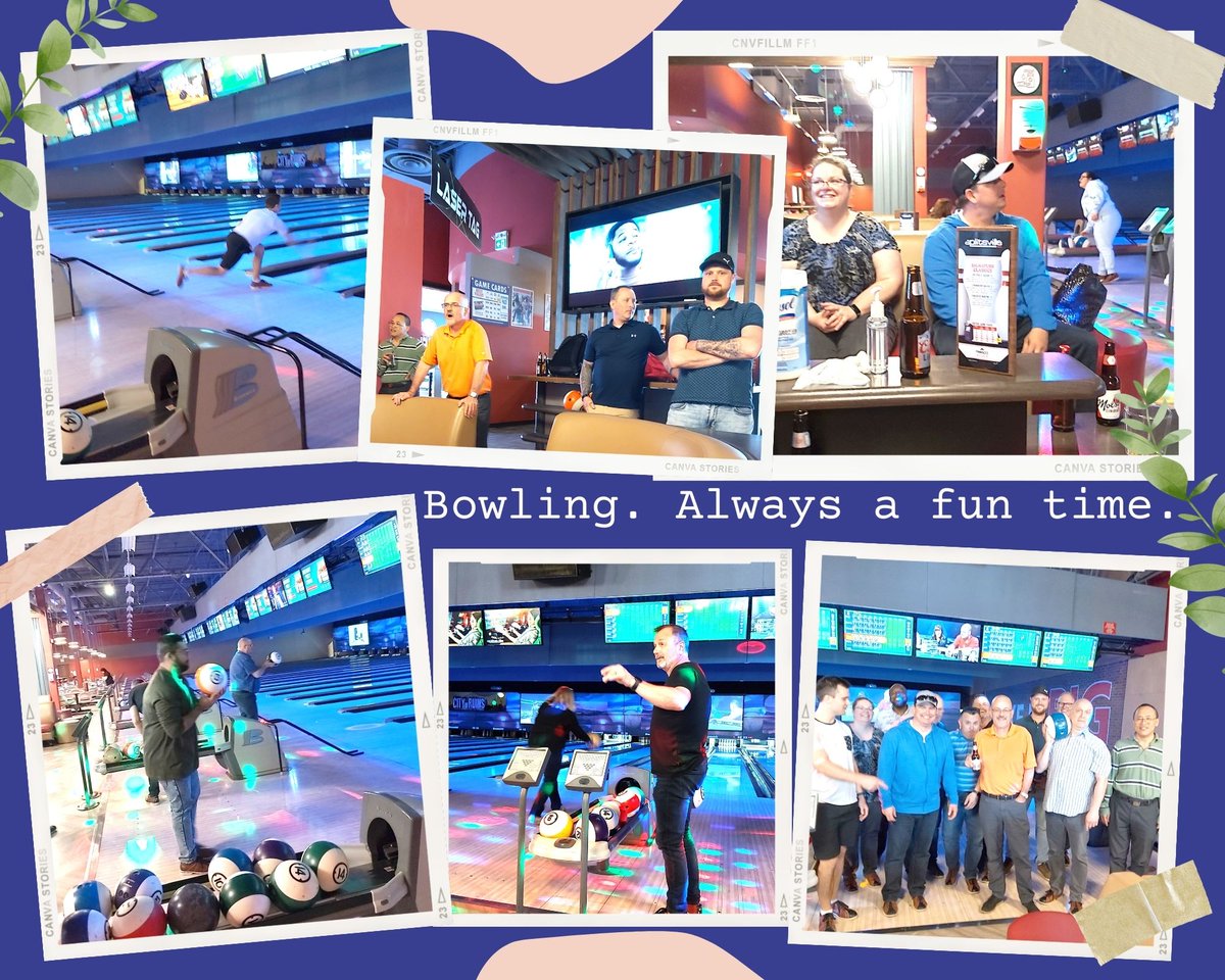 OBrienLifting's tweet photo. About yesterday! We went out bowling after work at Splitsville in Burlington. https://t.co/DdrVNlcQyV
