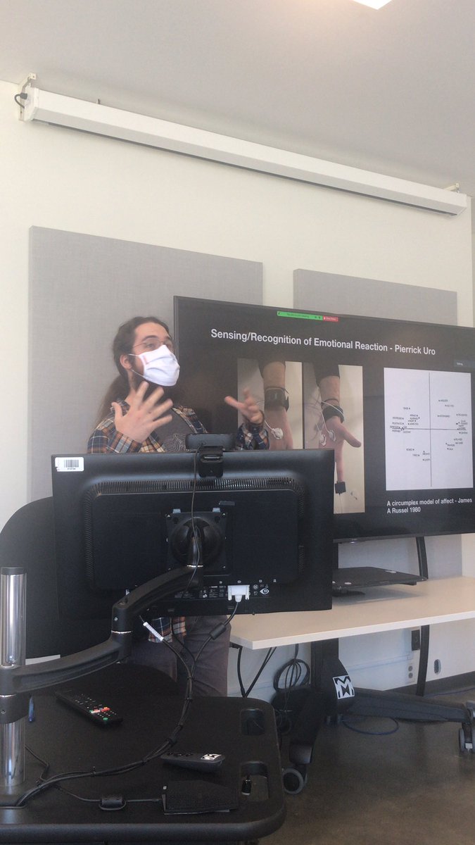 Milieux_news's tweet photo. Pierrick Uro explaining the emotional experience of the work, harvesting emotions in order to generate the physiological experience of these feelings, and the ways in which this can be translated to an audience member- https://t.co/DMx6Yc4Oq3