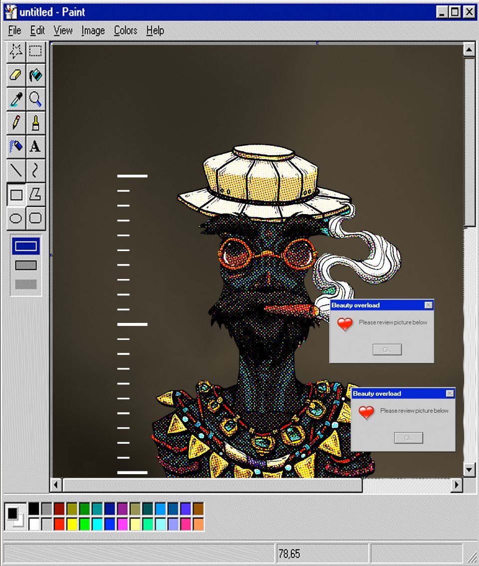 baobaomamama's tweet photo. Thanks @gringograss who starts designing my boho @BohemiaArtFair in 90βs β¦ #woopwoop you are amazing LOL #486PC #MSPAINT π€π€ https://t.co/YW56HsiWdg