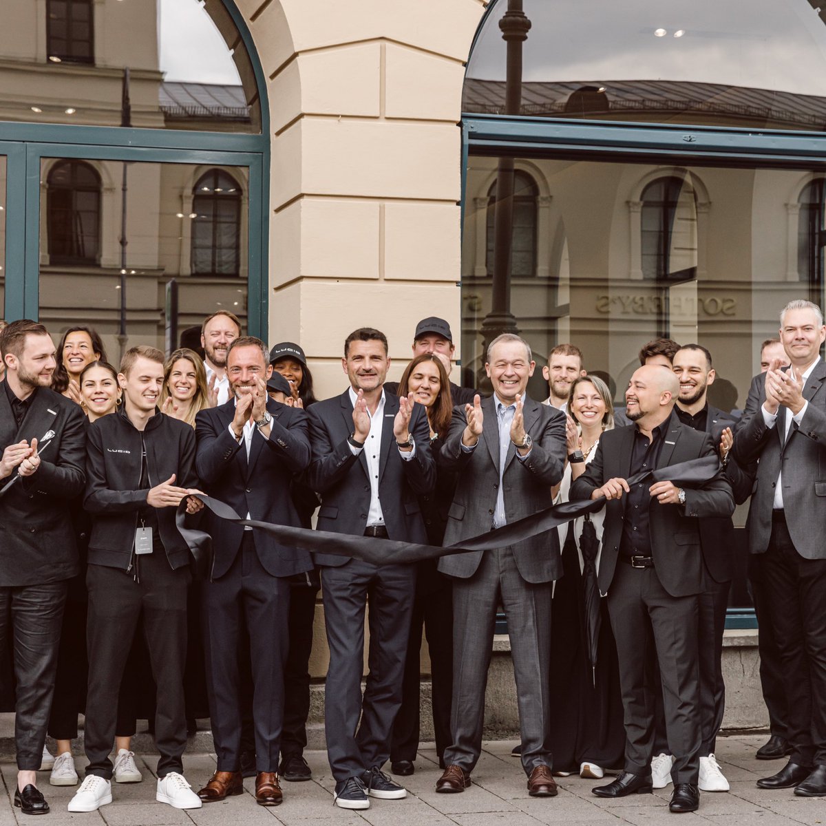 LucidMotors's tweet photo. We’ve officially landed in Europe. We’re proud to be sharing the most-efficient, longest-range #EV with the world, right here in Munich, Germany. #LucidAir #DreamAhead https://t.co/5XKpvHuAur