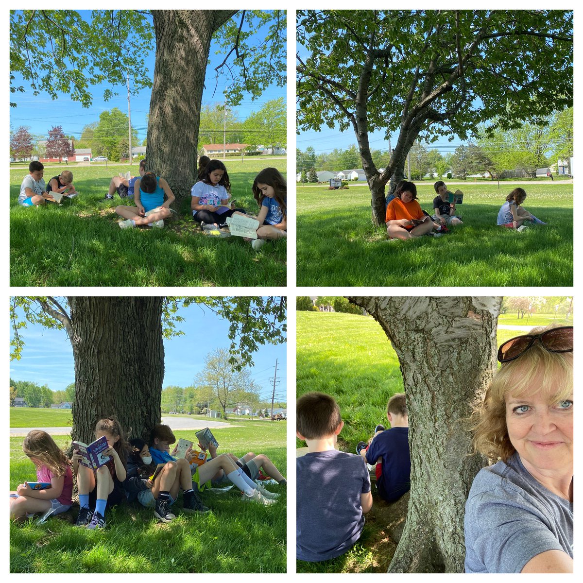 What a gorgeous day for some outdoor independent reading! #BellflowerWay #OnceACard