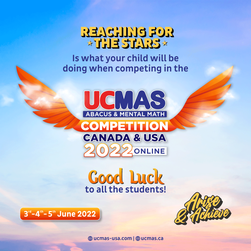 UCMAS has hopes for you. We know you shall emerge victoriously. May the Almighty God be with you always. Best wishes to the participants.
#nationallevelcompetition #nlc2022 #ucmas #math #competition #usa #canada #abacus #online #success #registernow #resgistrationsnowopen