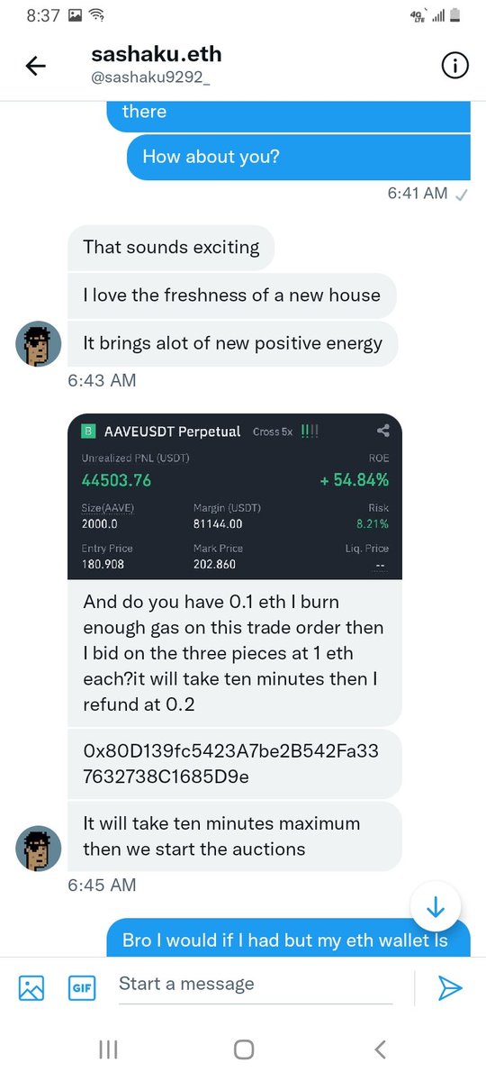 Indigonynja's tweet photo. @sashaku9292 

I'm glad I checked your foundation profile lol wouldn't have sent the guy any eth but still glad to know I was wasting my time with @sashaku9292_ Tried scamming lol.
Anyways if anyone is actually interested in my art please check it out at https://t.co/8Oqv73d8CB https://t.co/3HDsdjVWs9