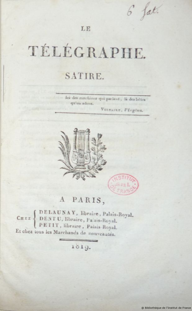 Bibli_Institut's tweet photo. [Collections]
Le fonds Lovenjoul recèle cette édition originale de la 2e plaquette publiée par V. Hugo à 17 ans (1819).Dans cette satire contre les détracteurs de son ode "Les Destins de la Vendée" parue la même année, le jeune Hugo s’y moque des débats politiques sourds et vains https://t.co/kOQOs0m2DP