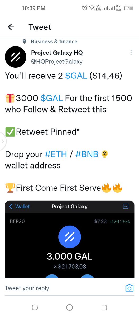 VFreezer7004's tweet photo. @HQProjectGalaxy Doneee : 0x324e3bb9398b69b80e4f32c7abd308e36d0d32e6 https://t.co/xS80Ne1upQ