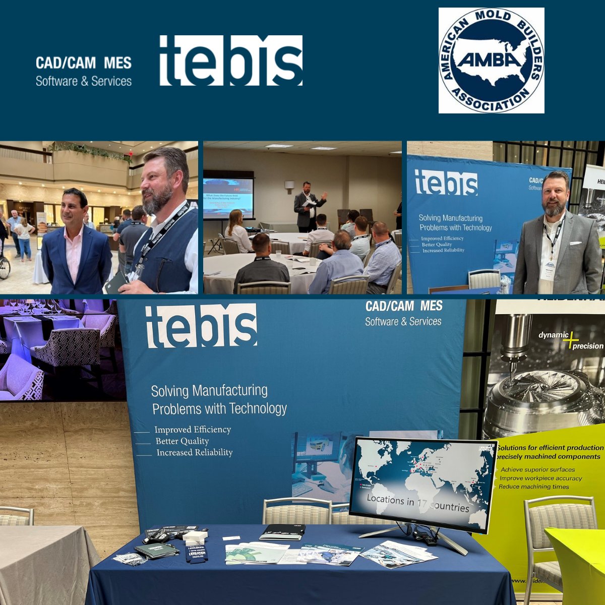 TebisUSA's tweet photo. It’s been another great @AMBA_molders conference. We were a proud sponsor and enjoyed meeting new industry colleagues and reconnecting with those we’ve known for years.
Thanks to all who stopped by the Tebis booth!
#manufacturing #moldmaking #AMBA2022 https://t.co/UBLQocd7VU