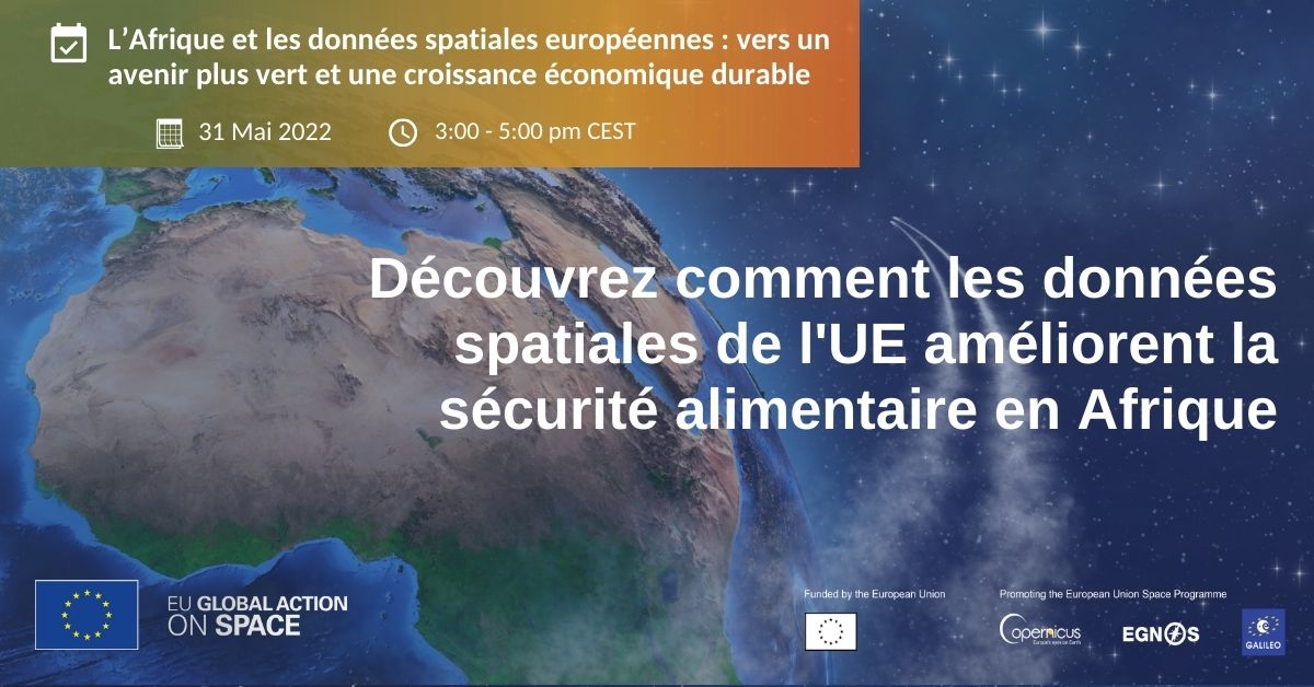 EUGlobalSpace's tweet photo. 🛰️Découvrez comment les données spatiales de l'UE améliorent la sécurité alimentaire en #Afrique et prenez connaissance des exemples de réussite en #Tunisie et au #Niger.

Inscrivez-vous au webinaire #GlobalAction.

📆31.05➡️ https://t.co/nyMceVpHe7 https://t.co/NfaxWlwMMc