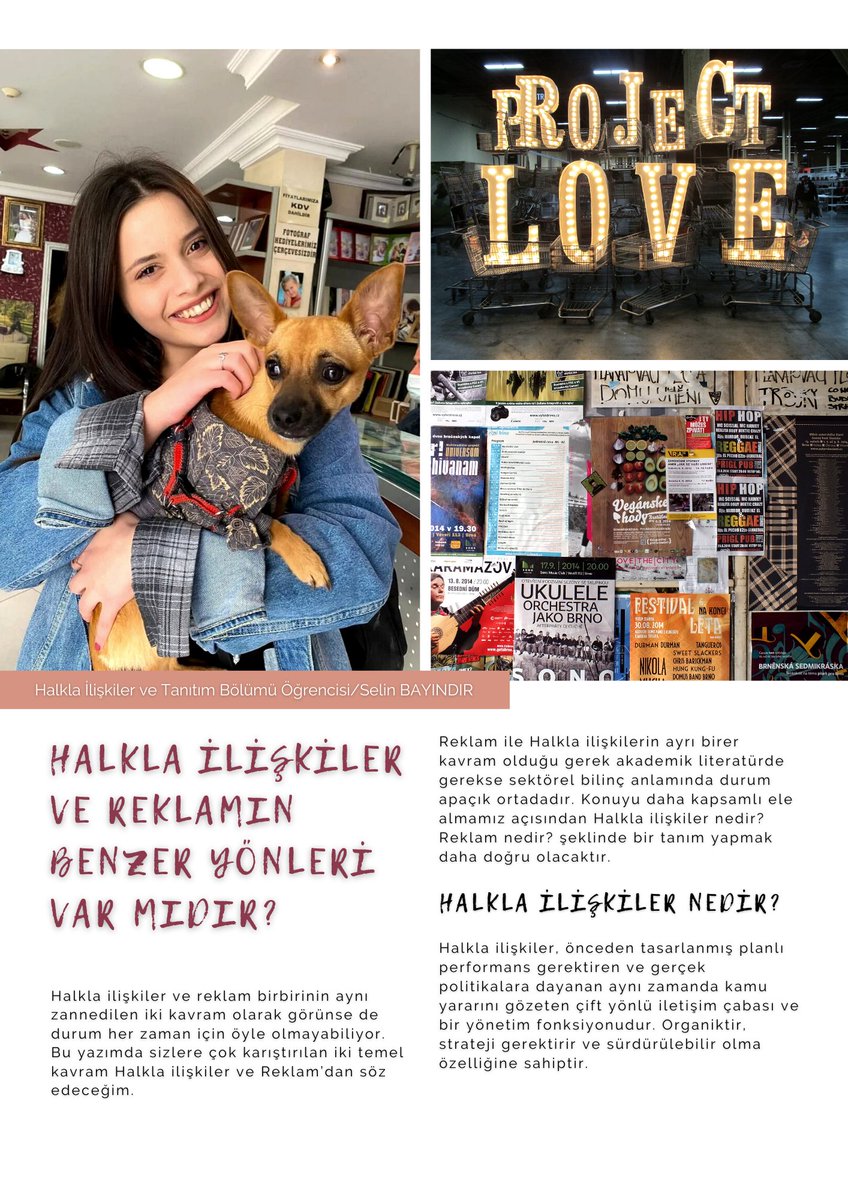 prcarnetdergisi's tweet photo. Halkla İlişkiler ve Tanıtım Bölümü Öğrencisi Selin Bayındır'ın Yazısı
👉Halkla ilişkiler ve reklamın benzer yönleri var mıdır?
@halklailiskiler @PRplatformu @ReklamcilarD @RYDTurkey 
#publicrelations #Advertising #communication https://t.co/K4WLby6Idl