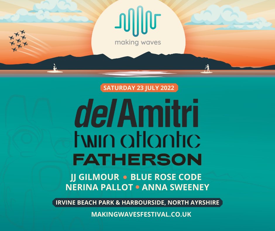 North_Ayrshire's tweet photo. The full line-up for Saturday 23 July at the Making Waves Festival has been announced. We're so excited for this! 🙌

Tickets go on sale at 10am next Wednesday! More info on this over on https://t.co/wdWzjsHsSE 🎶 https://t.co/1cwn24Cfdf