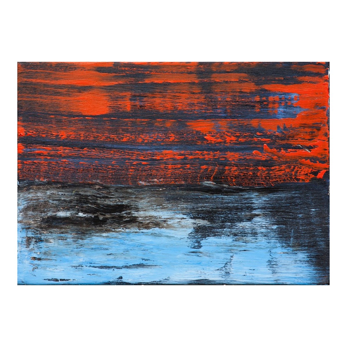 eleonfreeman's tweet photo. Port Destiny" acrylic on wood panel, 10.5” x 14” #art #sea #sun #abstract #night #sunset #painting #blueandorange #yournewpainting #ericfreeman #poetryofdreams https://t.co/pmVjLtNaH7