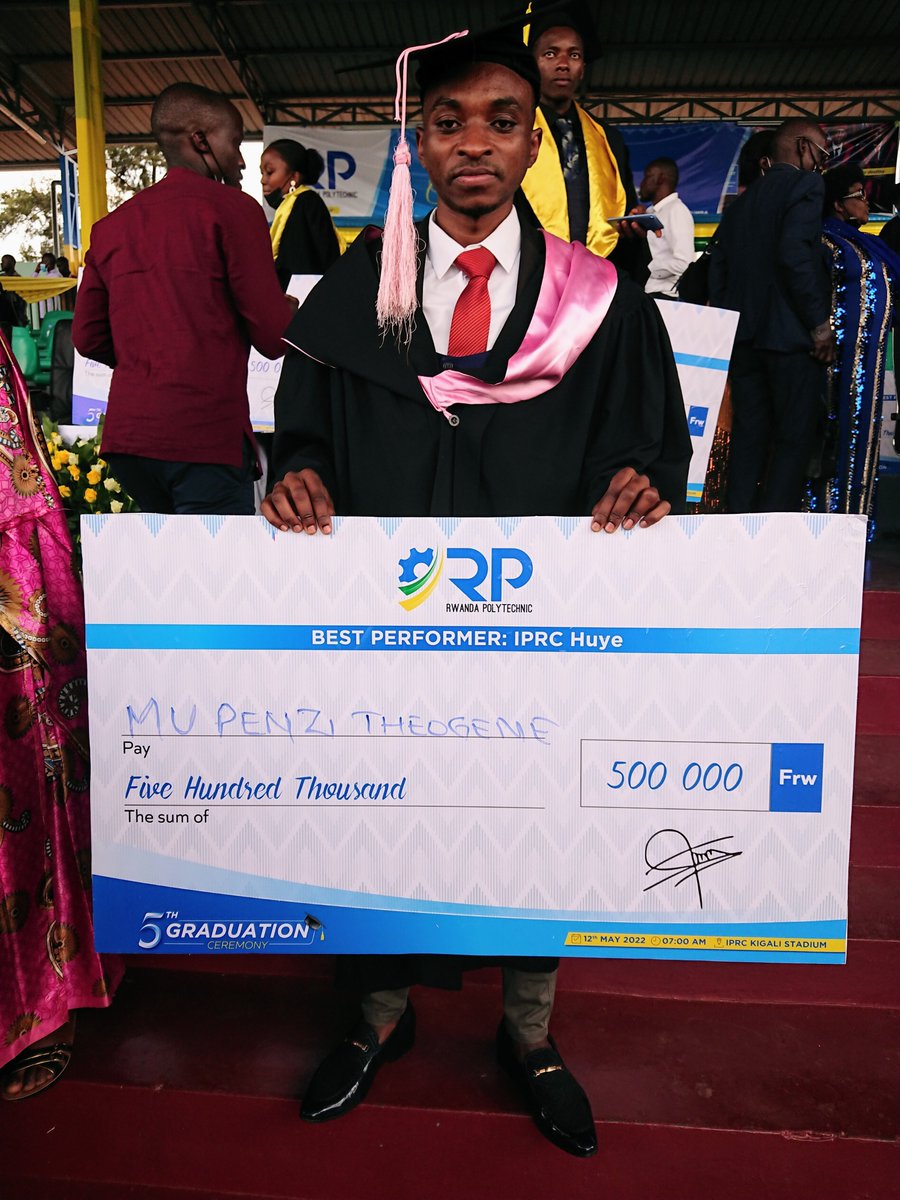 Mupenzi_Theo's tweet photo. I am so grateful to @RwandaPolytec and @IPRC_Huye for equipping me with skills and knowledge which led me to winning this award of the best performer #RP5thGraduation. It is now my turn to use the skills to addressing the problems found in the community. 
@Rwanda_Edu @RTB_Rwanda https://t.co/BIaxdTMcsY