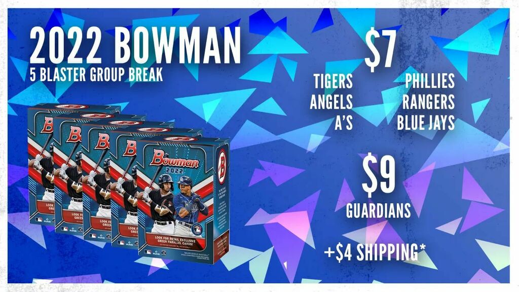 batflipchannel's tweet photo. A few teams are left for tonight's group break!  Note the earlier time for the stream - 8:30 Eastern. Links in bio!
.
.
.
.
.
#cardbreak #cardbreaks #Bowman #2022 #topps #baseballcards #baseballcard #mlb #baseball #quarantine #rookiecard #chrome #autogra… https://t.co/Xdng3TPazA https://t.co/iRuWeTKjv6