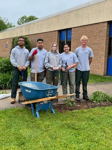 This crew has been working on our school beautification project.  Even rain this morning didn't stop them for finishing phase 1.