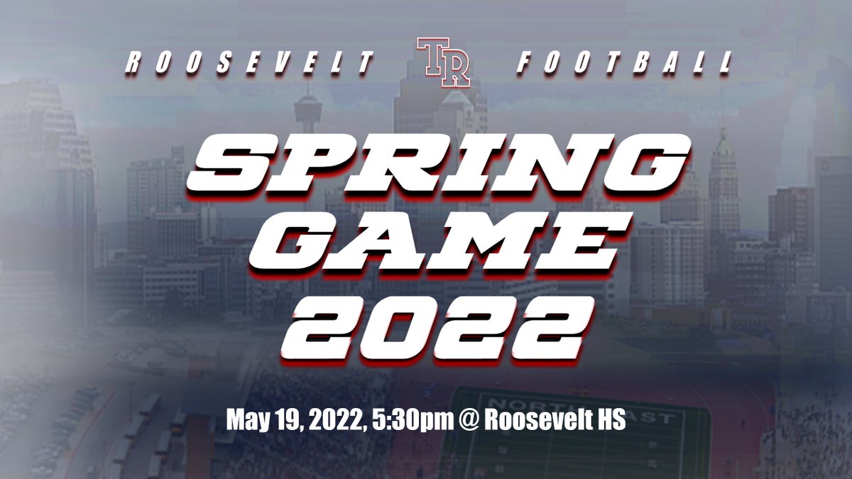 Get your first look at our 2022 TR Football Rough Riders as they take the field next Thursday for our annual Blue vs. White Spring Game! #TRSpringGrind #TROnTheRise <a href="/WeAreTRHS/">Theodore Roosevelt High School - NEISD</a> <a href="/NeisdAthletics/">NEISD ATHLETICS</a>