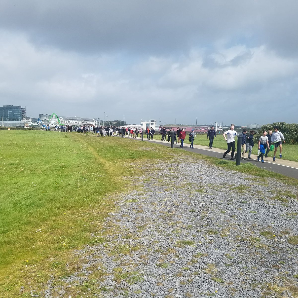 Col_Iognaid_SJ's tweet photo. The First Years completed their sponsored walk for @IrishJesuitsInt 

They walked 14Km…the same distance young people in South Sudan must walk to get to and from school each day. 

The funds raised will go towards a new school closer to where the children live. #peopleforothers https://t.co/oxCaWHNNt9