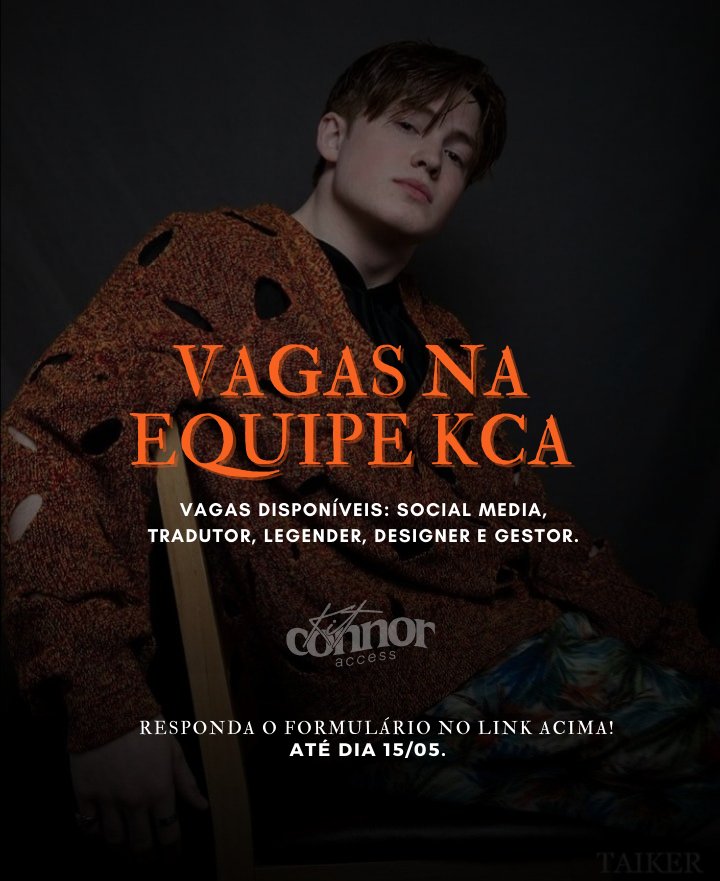 Faça parte da equipe KCA!🧡 

Estamos com vagas abertas para as opções abaixo.

Caso tenha interesse preencha esse formulário. Vagas disponíveis até 15 de maio!

🔗docs.google.com/forms/d/e/1FAI…