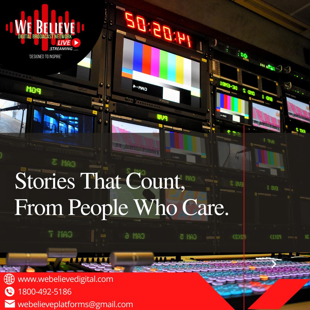 WeBelieveDigit1's tweet image. We all have a story to tell. What's yours?

🌐 webelievedigital.com
📞 1800-492-5186
✉ webelieveplatforms@gmail.com

#WeBelieveDigital #broadcastingnetwork #media #broadcaster #tv #radioshow #news #streaming #livestreaming #newmusic #broadcastnews #entertainment
