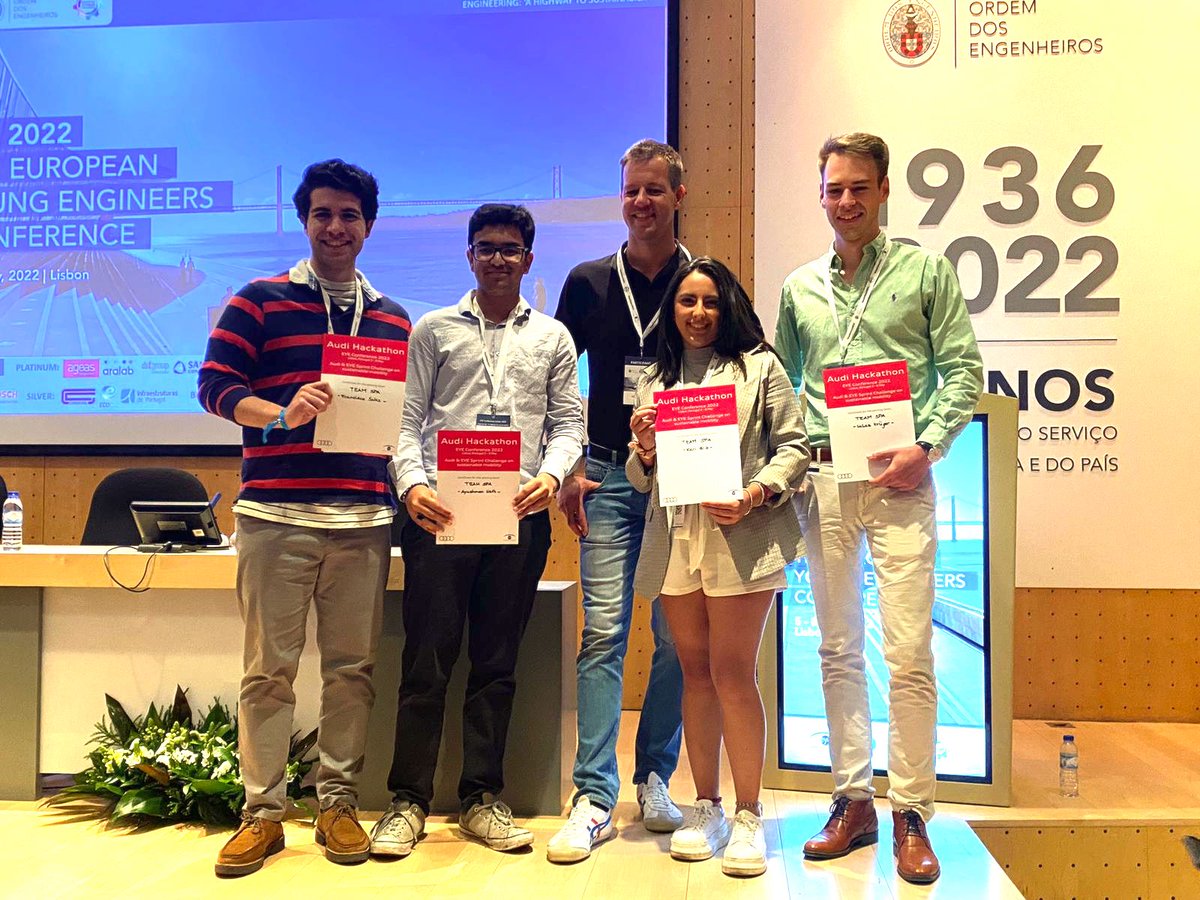 Congratulations to our team member Ayushman Nath for winning the recent Audi Hackathon on Sustainble Mobility organised by European Young Engineers (EYE) receiving a trip to Lisbon and an Audi Experience Day in Ingolstadt!

#formulastudent #circulareconomy #opportunity