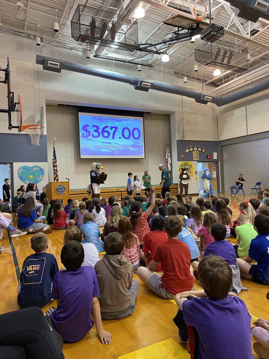 PSD_MsHickmott's tweet photo. Another incredibly fun morning at @PSDDeibler celebrating our Chores for Charity initiative and all the money students earned for our community! 🎉🦅 https://t.co/0qjUn5mboi