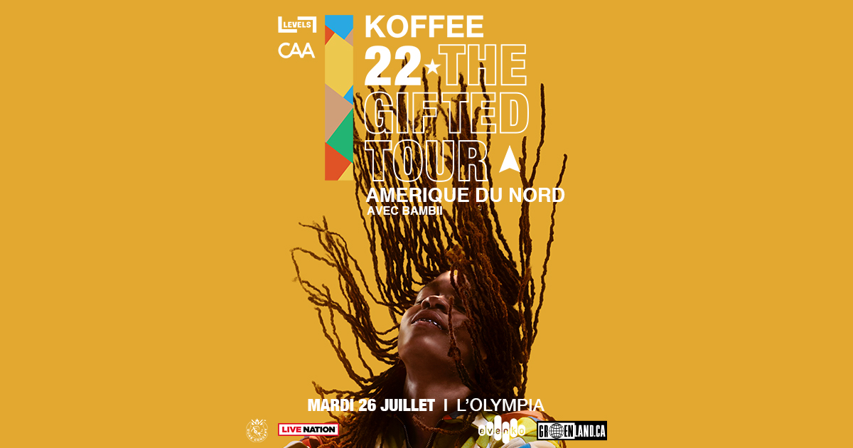 MISE À JOUR KOFFEE

Le concert passe du MTELUS à l'<a href="/OlympiaMontreal/">L'Olympia</a> le 26 juillet prochain ! 

//

The show will now take place on July 26th and is moving to the Olympia! 

#koffeemtl