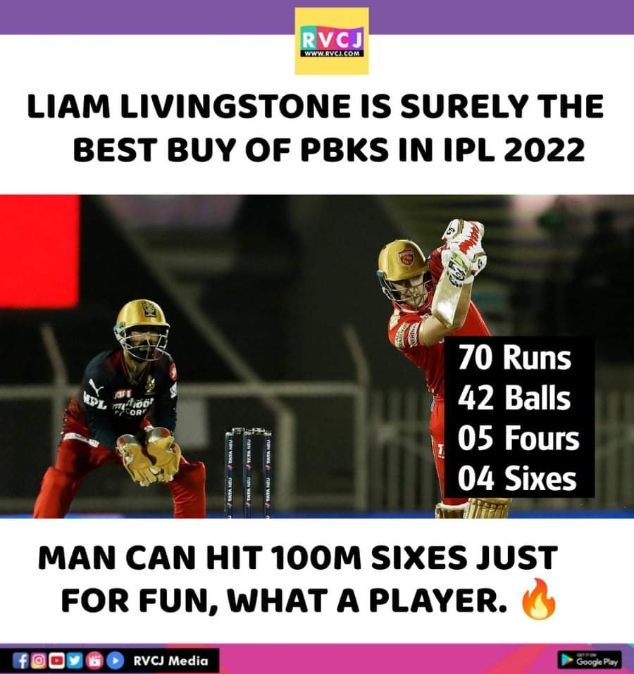 RVCJ_FB's tweet photo. Liam Livingstone!
#IPL2022 #RCBvPBKS https://t.co/yfFf3zyaom