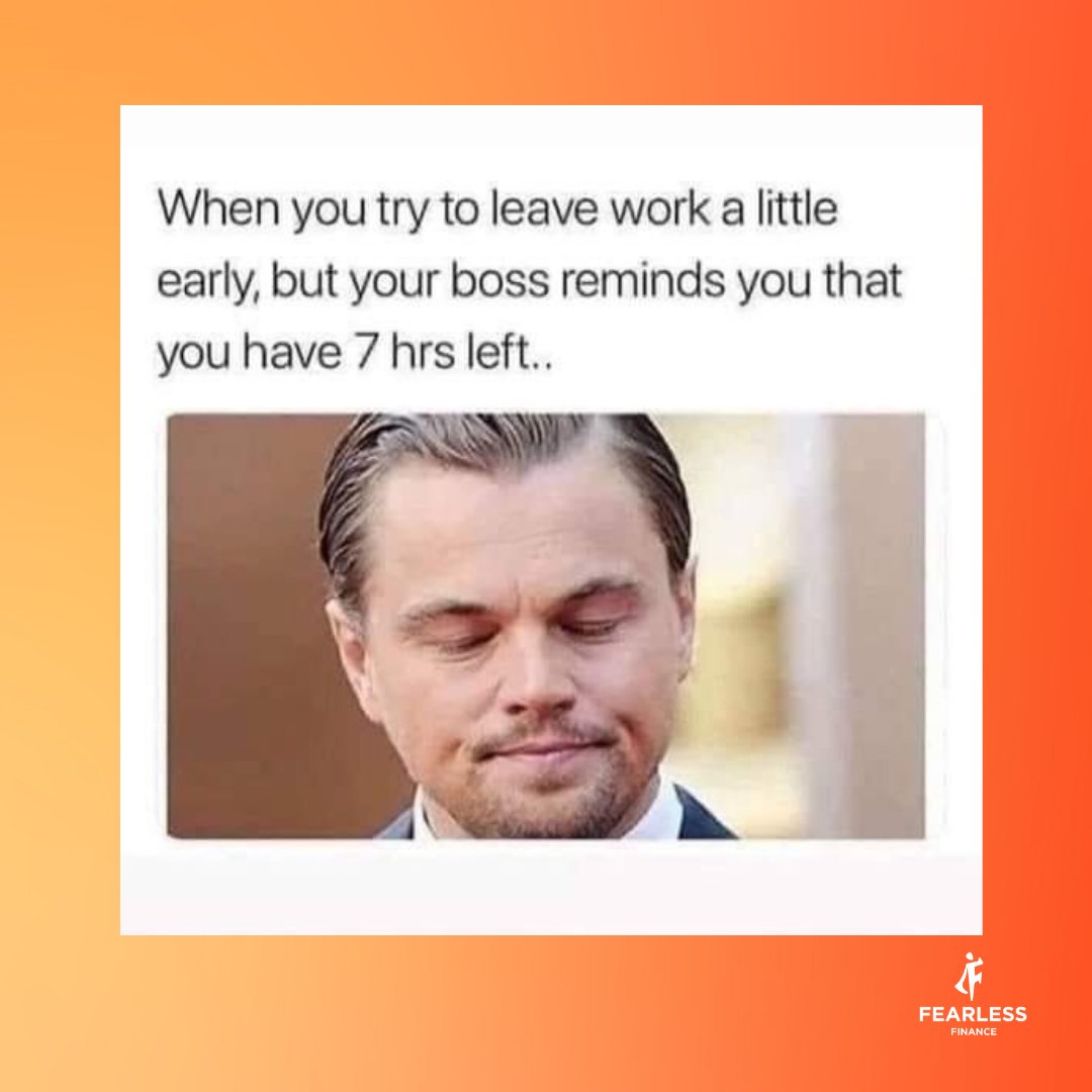 Whether you can leave work "early" or not, check your retirement contributions to see if you're on track to one day leave work forever. Financial situations vary, but the general rule of thumb is to try and save 15% of your income each year for retirement.

#fearlessfinance