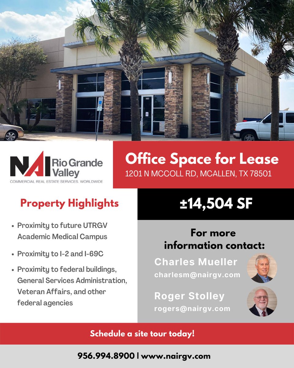 nairgv's tweet photo. PRIME OFFICE SPACE FOR LEASE | 1201 N Jackson Rd, McAllen, TX

Click here to see 3D Virtual Tour (Matterport)

https://t.co/dR89cfKocI

For more information contact Charles Mueller (970) 209-3452 or Roger Stolley (956) 994-8900 https://t.co/I9OgS1vTbA