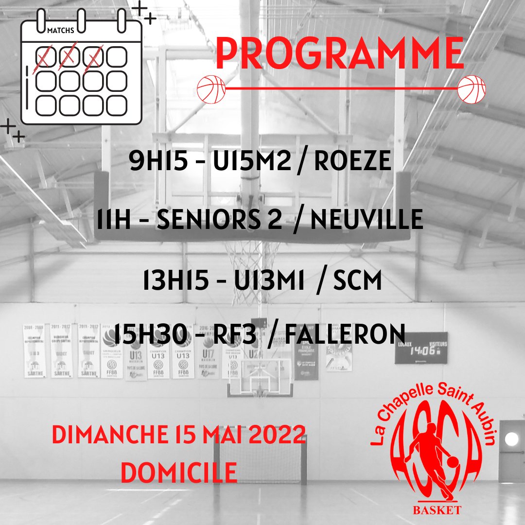 ASCA_Basket's tweet photo. 📆 Programme du week end 📆

N'hésitez pas à venir encourager les différentes équipes !!!

⚪🔴 https://t.co/vz3g6Owl7u