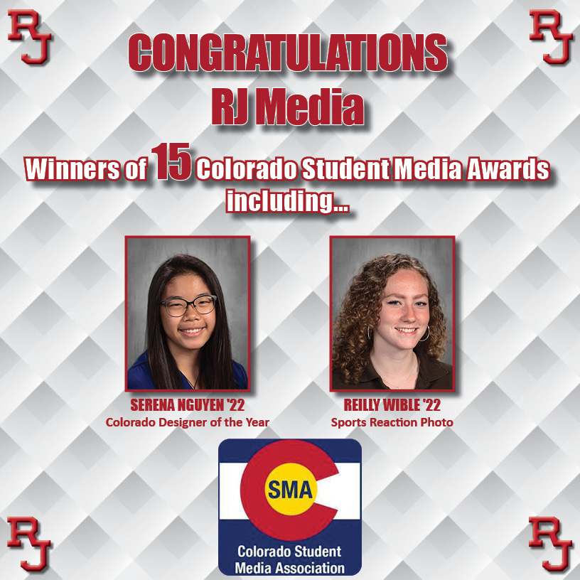 RegisJesuitHS's tweet photo. Congratulations to the students of RJ Media who raked in 15 awards from the Colorado Student Media Association including two notable award Serena Nguyen '22 and Reilly Wible '22. FULL STORY: https://t.co/59mzeYoVyZ #weareproudofyou #RJCreates #RJLife https://t.co/tHpcSj2I96