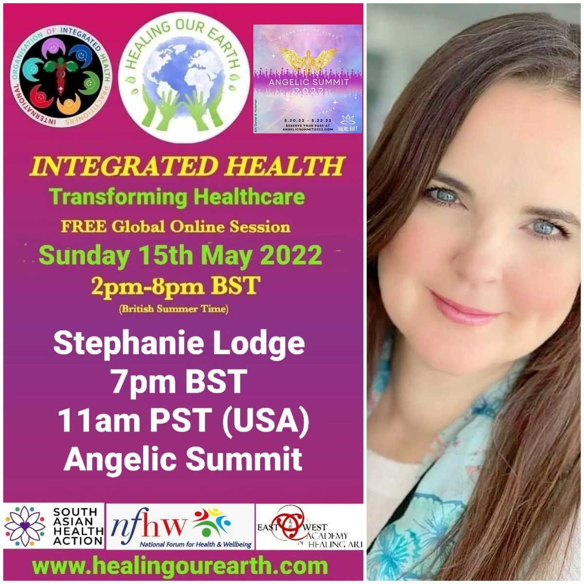 AngelicAcademy's tweet photo. This Sunday I will be joining Rev. Dr. Ama Lia Wai-Ching on INTEGRATED HEALTH to talk about the upcoming Angelic Summit 2022! Please join us Sunday, 5/15/22 inside Zoom at 11am PT here: https://t.co/hW5ixssb1F... https://t.co/Ttit7z16t4