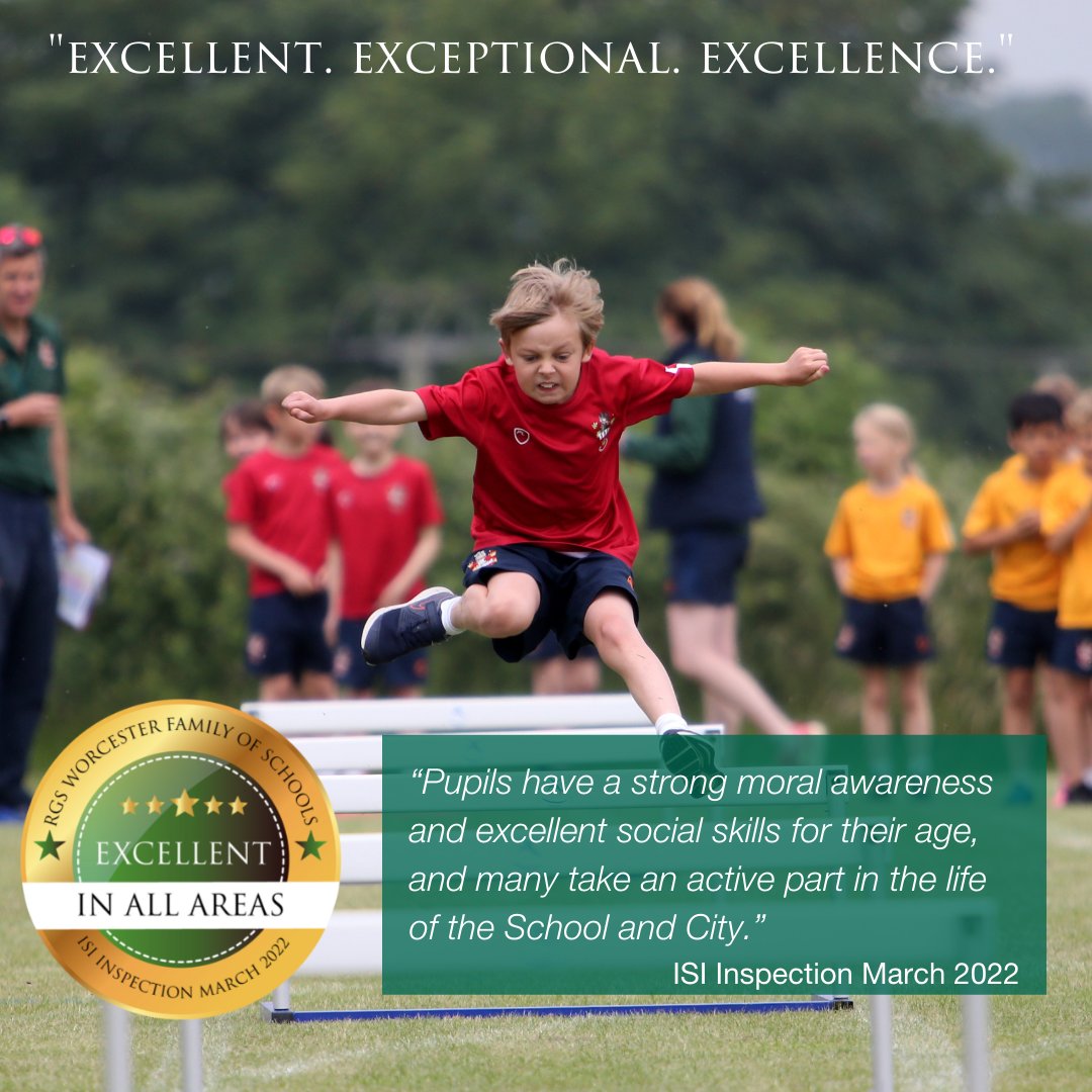 RGSTheGrange's tweet photo. ISI Excellent, March 2022
Key Findings: Part 3 of 9:

“Pupils have a strong moral awareness and excellent social skills for their age, and many take an active part in the life of the School and City”. 

To read the report, go to the link: 
https://t.co/3u7625FSOz https://t.co/sa6OqcD8xI