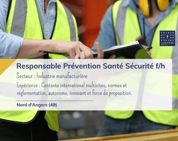 CadrAvenir's tweet photo. Nous recrutons, pour notre client basé au Nord d'Angers, un(e) Responsable Prévention Santé et Sécurité.

https://t.co/ojjMw9DH4E

#offresdemploi #prévention #santé #sécurité #angers https://t.co/v0SwdSFb6K