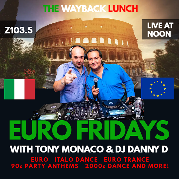 TonyMonaco's tweet photo. #EUROOOO now playing @Z1035Toronto Happy #EuroFriday #WaybackLunch @TheRealDJDannyD https://t.co/5H0SFrIBBr
