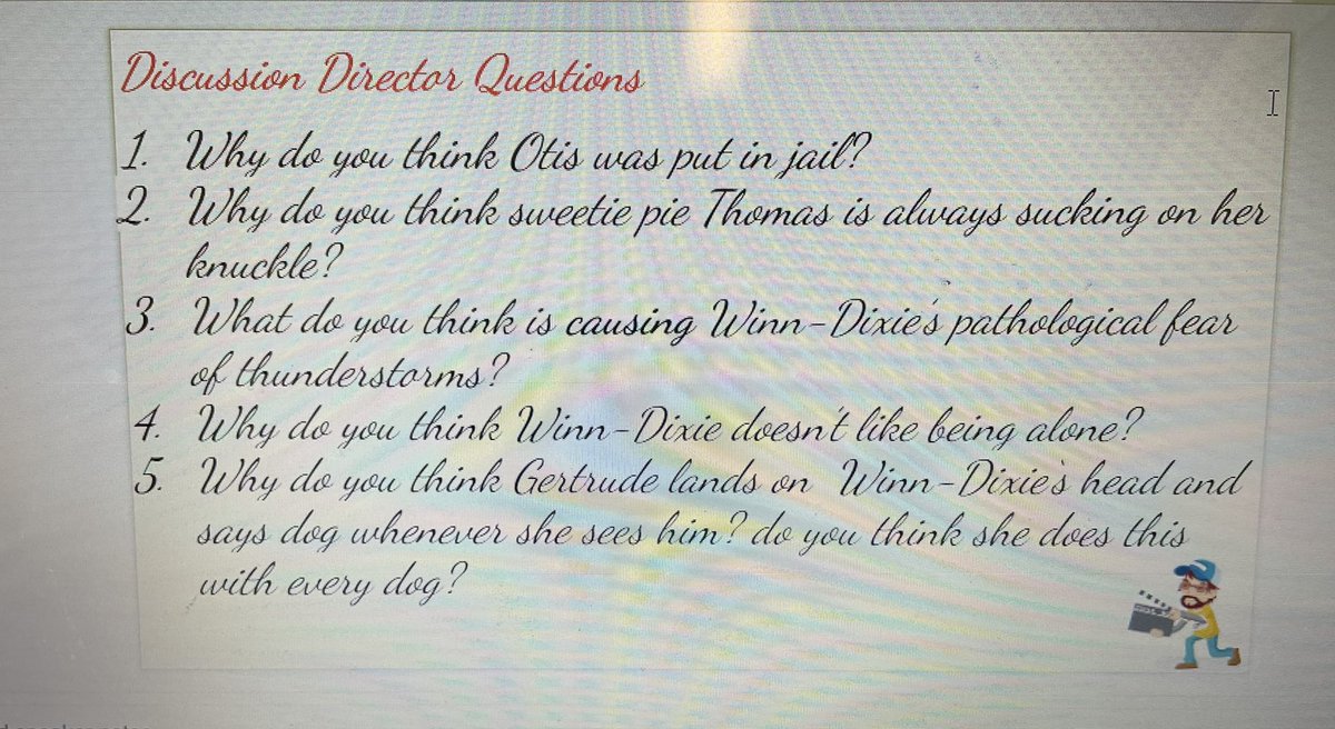 jcsulli77's tweet photo. Student-Directed learning using Literature Circles 📖#BecauseofWinn-Dixie🐶 @ASCD @SENG_Gifted @SIBOD31 @ps50si @KateDiCamillo https://t.co/071BQSVF2L