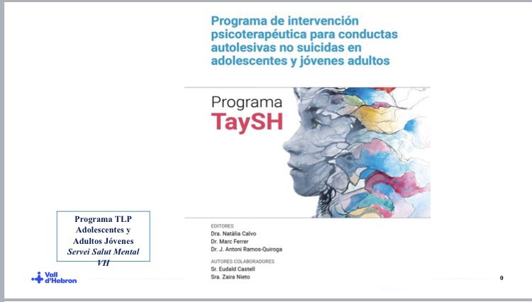 natalia_calvop's tweet photo. Avui en la 17a Reunio Societat Catalana Psiquiatria Infantil i Juvenil presentant #ProgramaTaySH @vallhebron per #autolesionsnosuicides en adolescents, amb les Dres Nuria Tur i Marta Pardo. Gràcies ACMCB https://t.co/hT3WTX46Vs