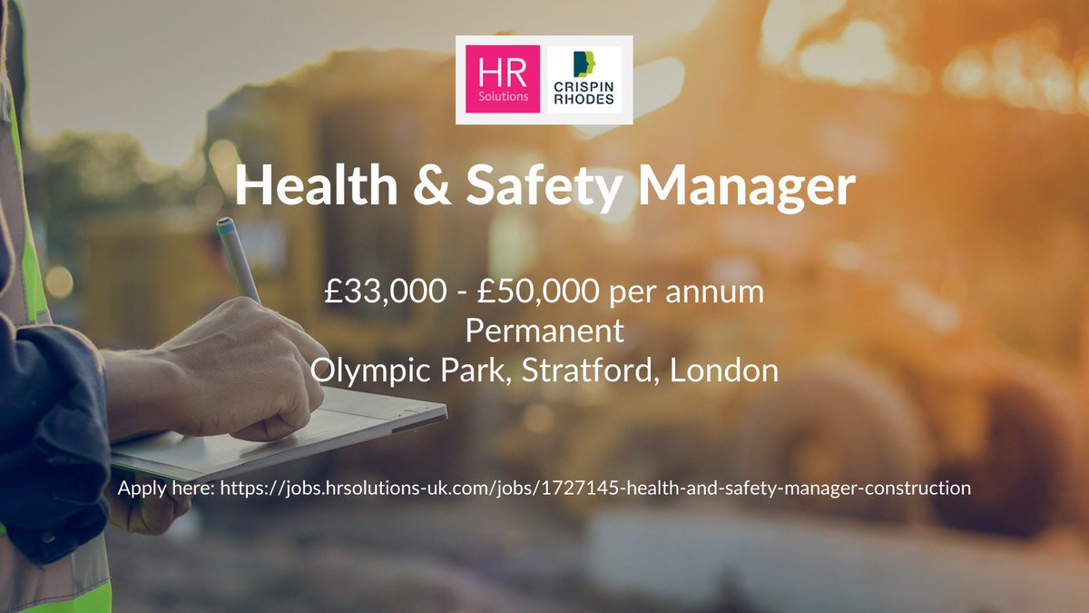 📢We are recruiting on behalf of our client📢

Health and Safety Manager - Construction

Apply today: jobs.hrsolutions-uk.com/jobs/1727145-h… 

#OutsourcedHR #HealthandSafetyJobs #Careers #Constructionjobs