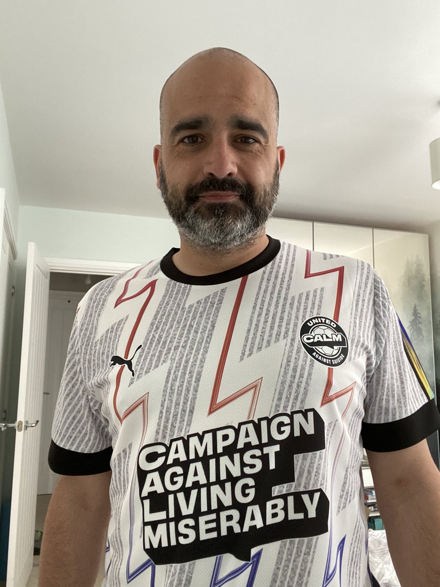 s111rpy's tweet photo. #Depression #Mentalhealth #Infidelity #Childaccess. Some of the issues that contribute to the 125 suicides a week in the UK of which 75% are male.
I’ve raised money before for @theCALMzone so was delighted when these @puma shirts came available.
#unitedagainstsuicide https://t.co/JyFhaQvo3C