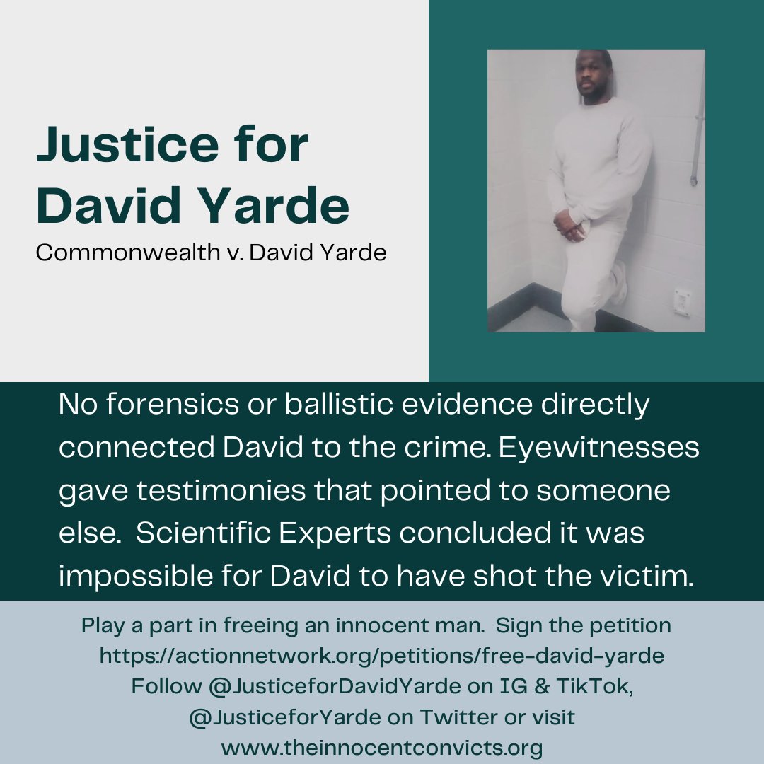<a href="/SCDAONews/">District Attorney Kevin Hayden</a> #FreeDavidYarde #NotInMyName #JusticeforInnocentConvicts
@Darrell64755043 <a href="/KaliRanks/">Kali Ranks</a> <a href="/DaRealCanibus/">CANIBUS</a> <a href="/Afimithecircle1/">The Strategist</a> <a href="/afimimusic/">Afimi Music Records®</a> <a href="/StephanieAdler0/">Stephanie Adler</a> <a href="/VickBreedy/">Vick Breedy</a> <a href="/yastheface/">yasthefacepodcast</a> <a href="/JamieEldridgeMA/">Jamie Eldridge</a> <a href="/LizForBoston/">Liz Miranda</a> <a href="/bostonfdn/">Boston Foundation</a> <a href="/CoralitaY/">coralita yarde </a> <a href="/CJPC_Boston/">CJPC</a> <a href="/CJReform_MA/">Massachusetts Criminal Justice Reform Caucus</a> <a href="/CJReformMA/">MA Criminal Justice Reform Caucus</a> <a href="/7News/">7News Boston WHDH</a>