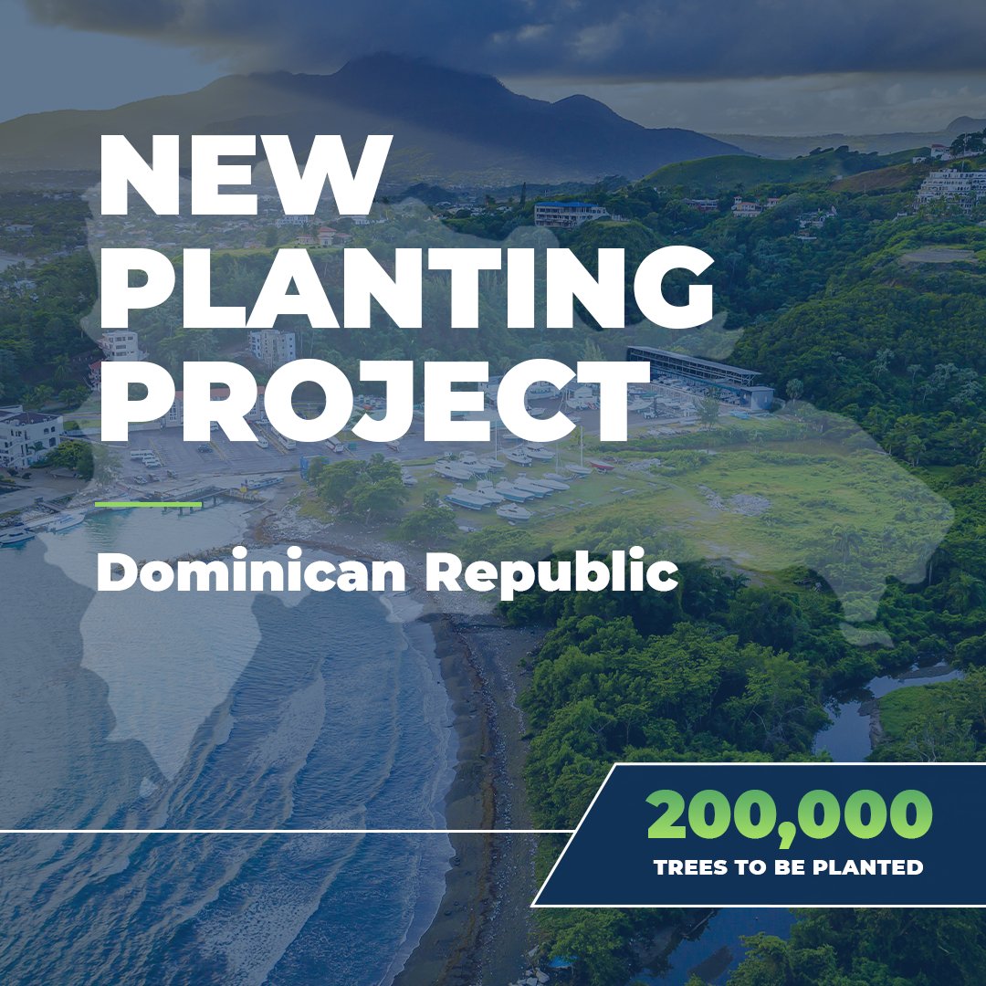 NEW PLANTING PROJECT 🌱

In partnership with @TakingRoot, #TEAMTREES is slated to plant 200,000 trees in the Dominican Republic through The Trees with Purpose project. It uses reforestation to restore ecosystems, improve farmer livelihoods and promote environmental stewardship.