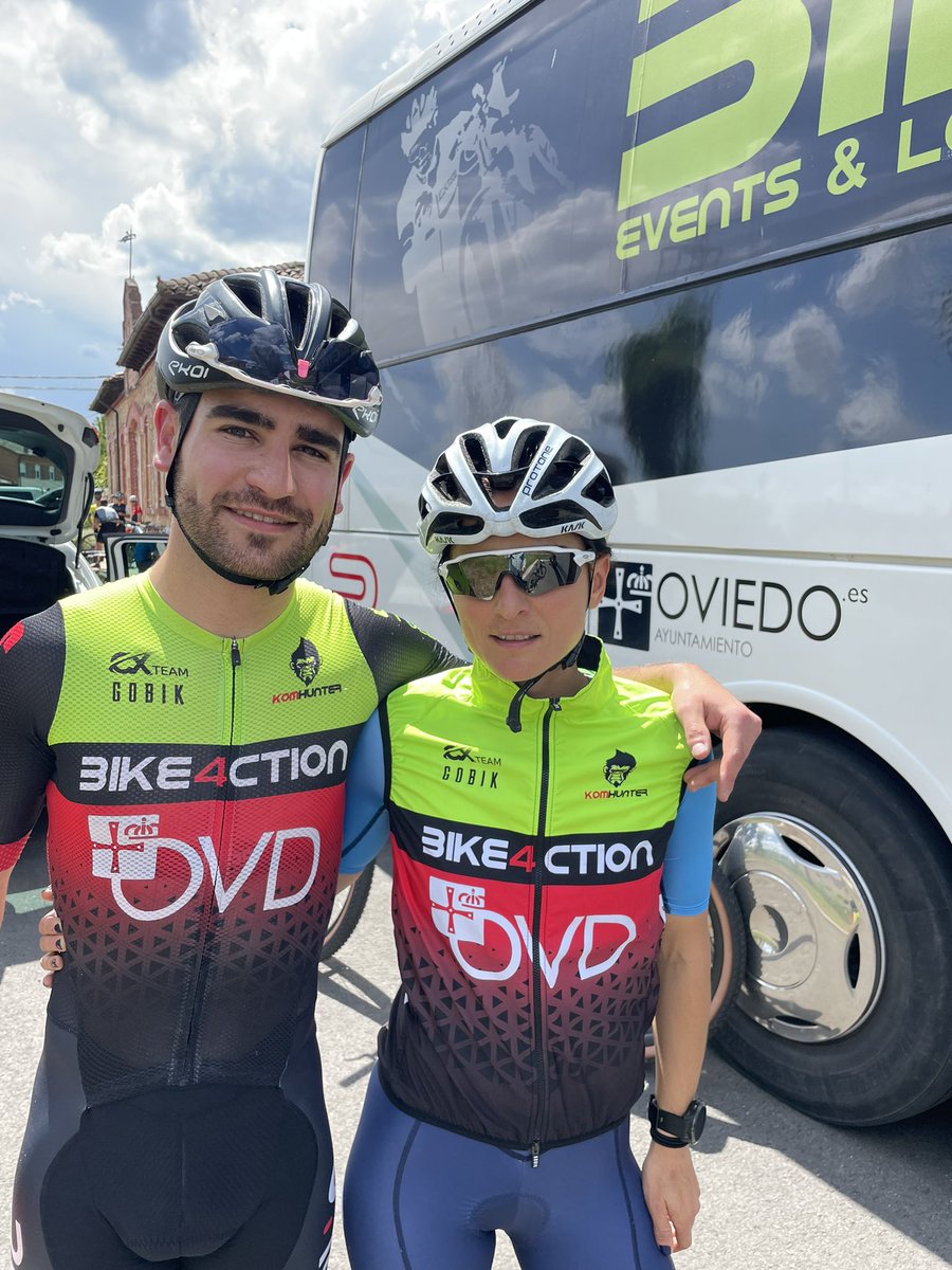 Sensacional actuación de German Villanueva y Eva Argüelles en la 1a Etapa de la Vuelta a Leon de BTT que acaban en la segunda plaza de sus respectivas categorías. <a href="/aytoviedo/">@aytoviedo</a>