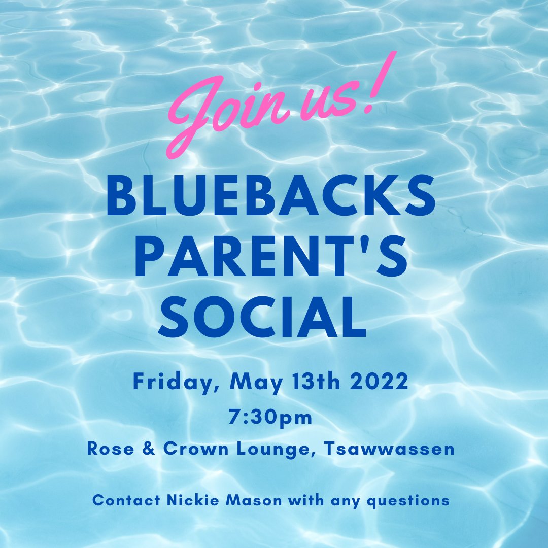 B4SwimClub's tweet photo. Tonight's the night! Join us at the Rose &amp; Crown for the Bluebacks Parent's Social! https://t.co/FEK9i0Li3R