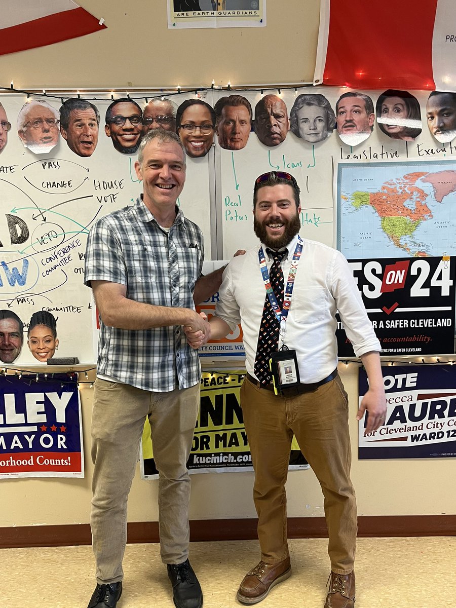 APGOPORCCA's tweet photo. It was a pleasure to have Ward 13 Councilman Kris Harsh speak to the Governerds of my AP Government and Politics class about Power Analysis. Local government and politics is the most important! Thank you Councilman! @clevelandcitycouncil. https://t.co/Q5OnWfE6zv
