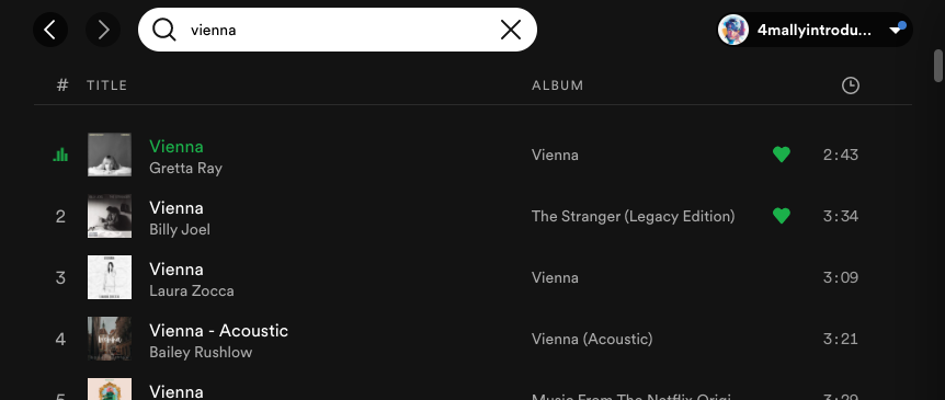 keithrfung's tweet photo. @Spotify @SpotifyEng I have a quick fix for search functionality that would improve the experience. The preview search seems to display popular results. This leads to an extra click on "See All" to see the user's preferred. Note the additional 💚 on the second shot. https://t.co/9hMlAYg5VP