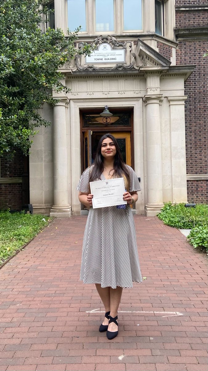 MauckLab's tweet photo. Congrats to Sanjana Hemdev (@hsanjana08) for graduating today with her masters degree, and being awarded the Outstanding Research Award by @PennEngineers @UPennBiot for her drug delivery work in the Mauck Lab over the past year! 👏 https://t.co/nVG9jCGIyB