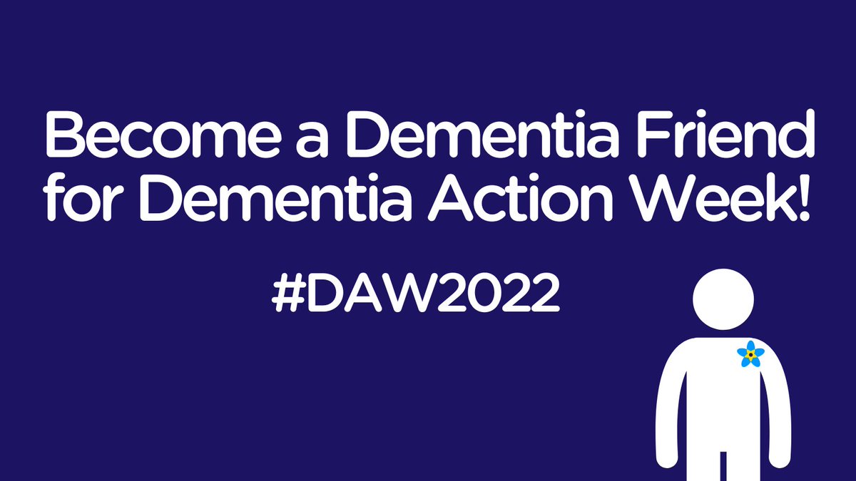 It’s Dementia Action Week next week (16-22 May)! Why not show your support by attending a Dementia Friends Session during the week? You'll learn about what it's like to live with dementia and how to turn that understanding into action: bit.ly/39OivFh