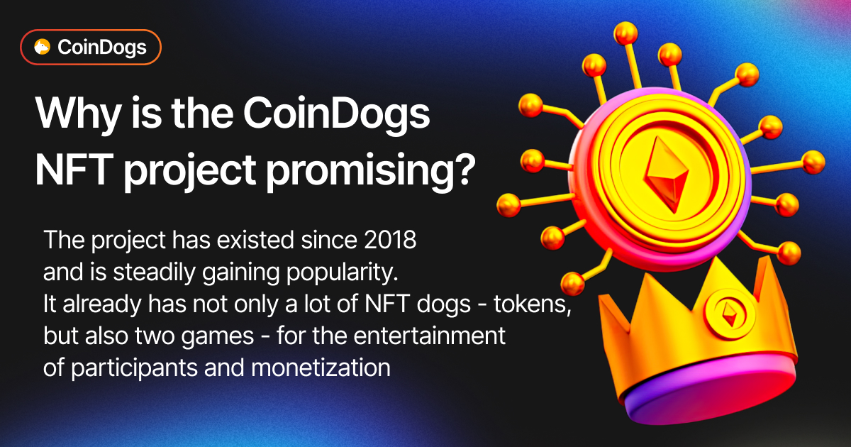 CoinDogs's tweet photo. Why is the CoinDogs NFT project promising? The project has existed since 2018 and is steadily gaining popularity. 
#nft #nftgame #mobilegame https://t.co/sc6VTJfage
