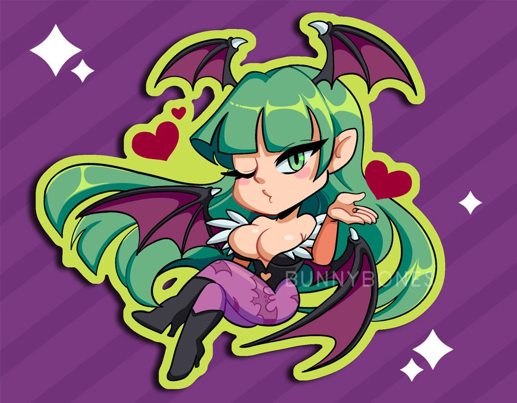 Bunny_Bones_'s tweet photo. Started making some stickers so I obviously had to start with best girl Morrigan! 🦇🩸
#Darkstalkers #morriganaensland https://t.co/GYfW1SOzn6