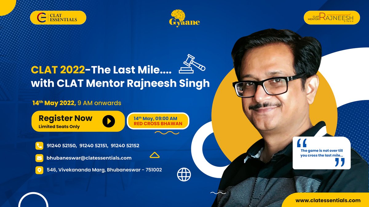 CEOdisha's tweet photo. Law aspirants time to Bell the CLAT !

Come run 'The Last Mile' with CLAT Mentor Rajneesh Singh @RCLATmentor in #Bhubaneswar tomorrow .

#clat2022 #clat2023 #lawentrances #nationallawuniversity #lawaspirants #lawstudents #legaleducation #nlu #clat #clataspirants

@BBSRBuzz https://t.co/PI7pVN97TI
