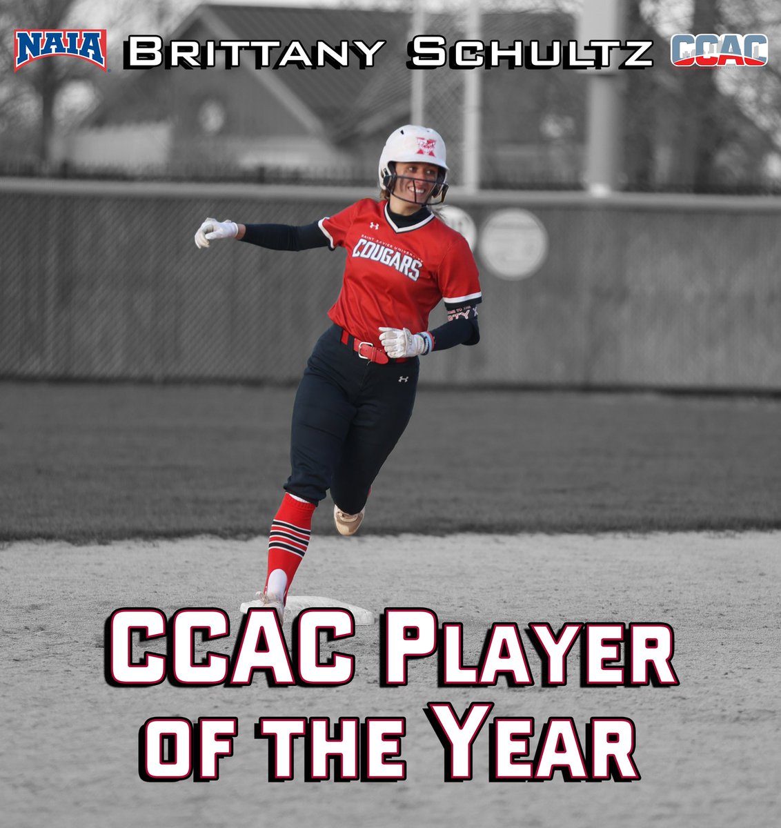 SXUAthletics's tweet photo. Congrats to Brittany Schultz on being named the CCAC Player of the Year! #GoCougs🐾🥎 #WeAreSXU https://t.co/vAFNRKdQMl
