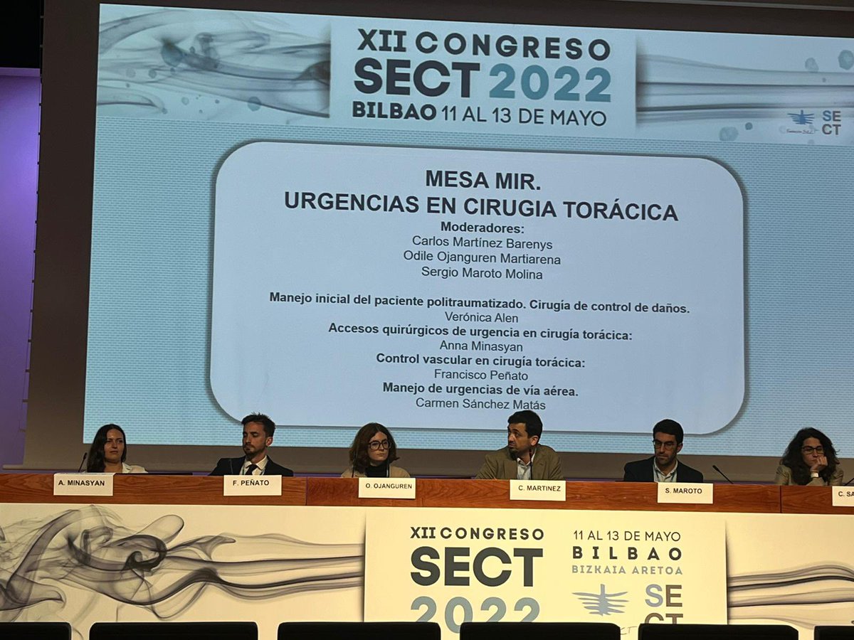 Mesa MIR “Urgencias en Cirugía Torácica” Los residentes de nuestra especialidad concluyen así nuestro congreso científico <a href="/SECTtoracica/">SECT</a> #BilboonSECT2022 #BilboSECT2022 #mascercaquenunca #residentes #cirugiatoracica